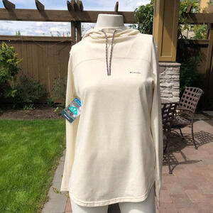 Columbia Pilsner Peak Omni-wick Long Sleeve Hoodie Cream Size S NWT